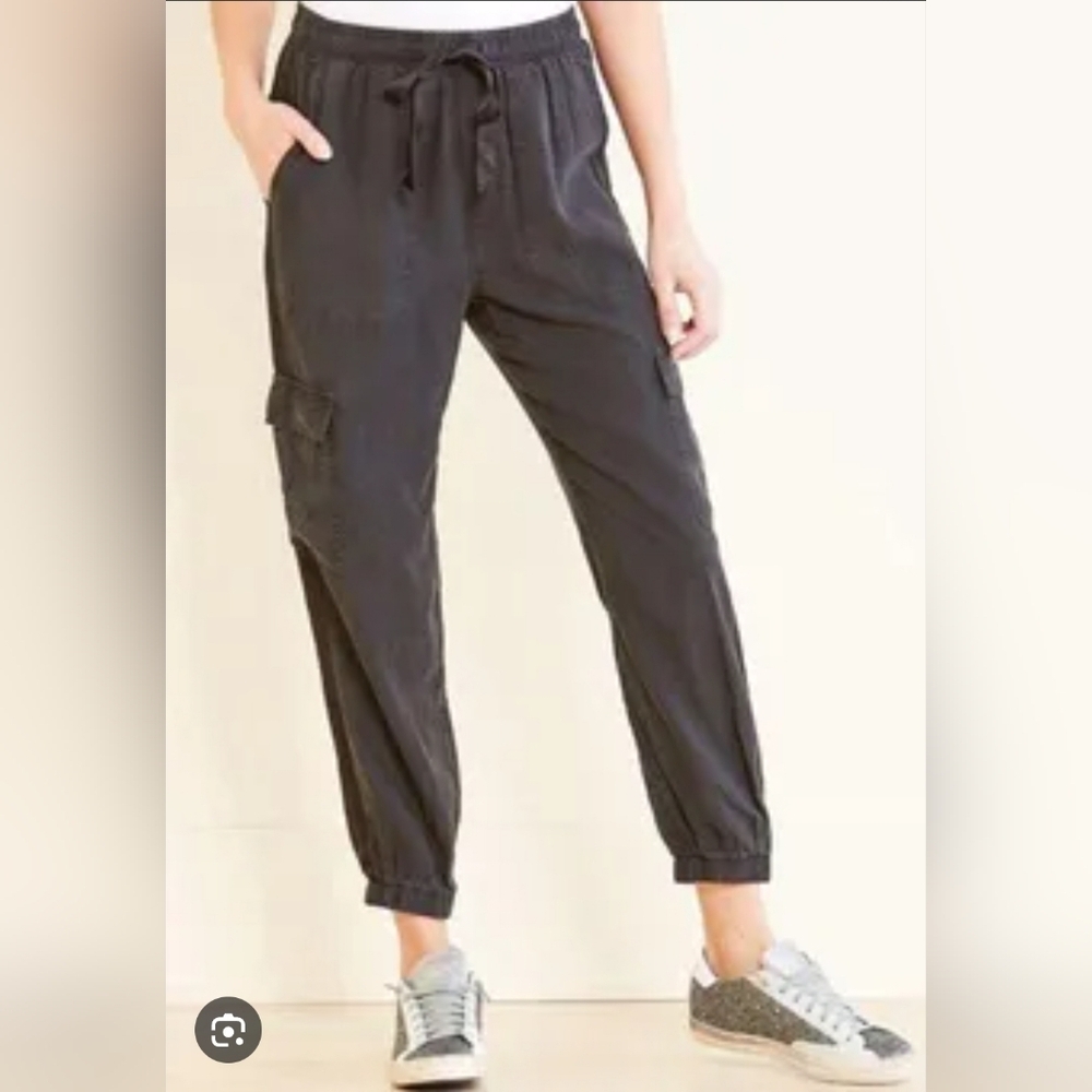 ❤️ ANTHROPOLOGIE CLOTH &  STONE GRAY TENCEL CARGO JOGGER PANTS, XS
